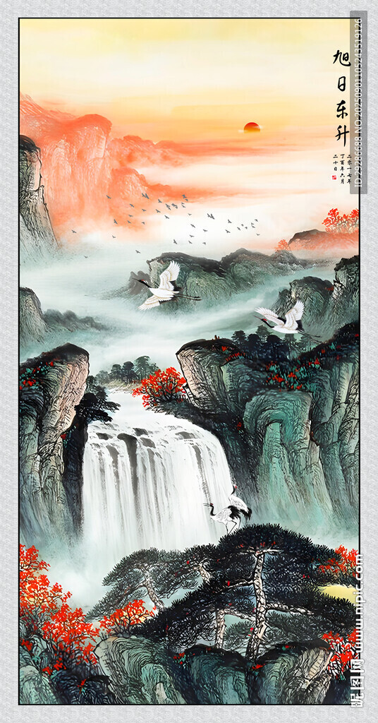 玄关画旭日东升