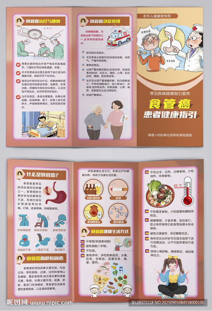 食管癌患者健康指引三折页
