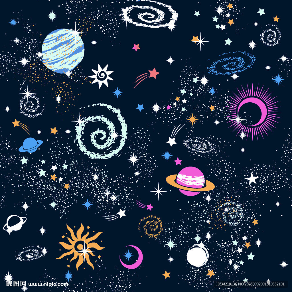 梦幻宇宙星空图案元素