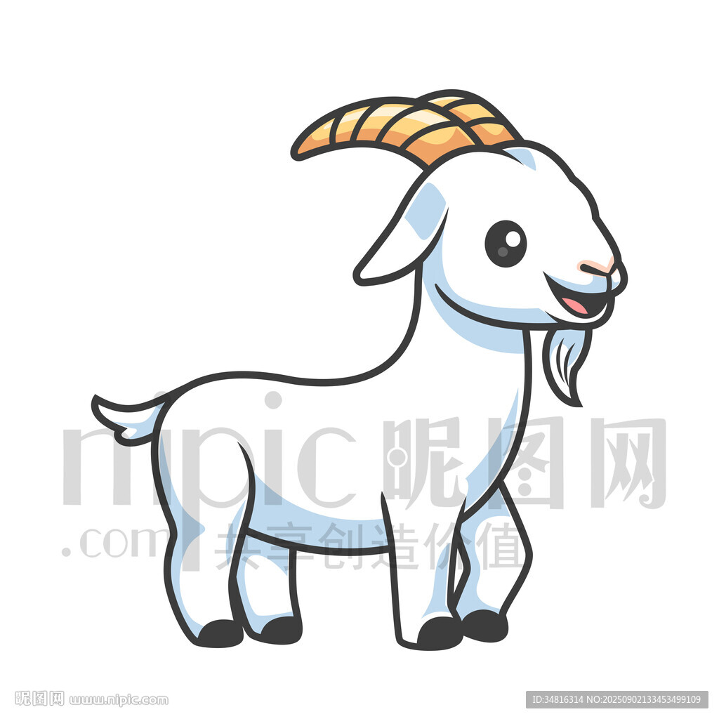 可爱卡通小山羊形象