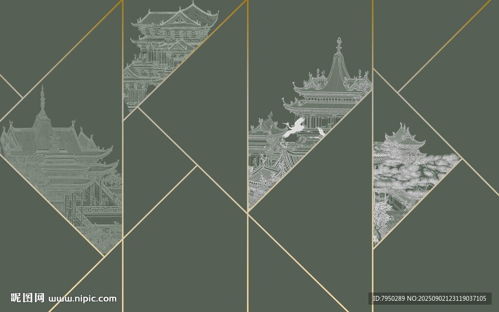 新中式背景墙 