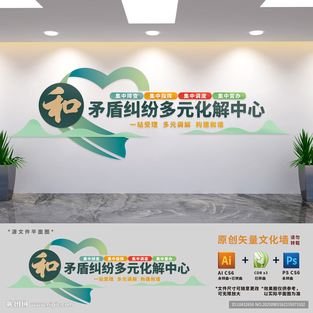 矛盾纠纷多元化解中心文化墙