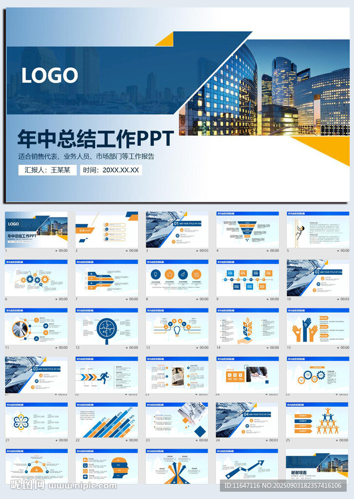 商务总结汇报PPT模板