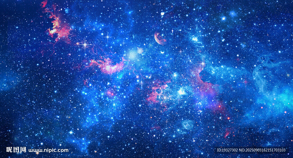 蓝色宇宙星空背景图