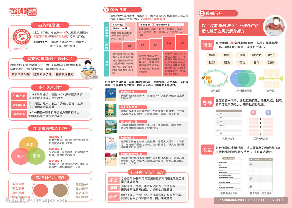 阅读计划三折页