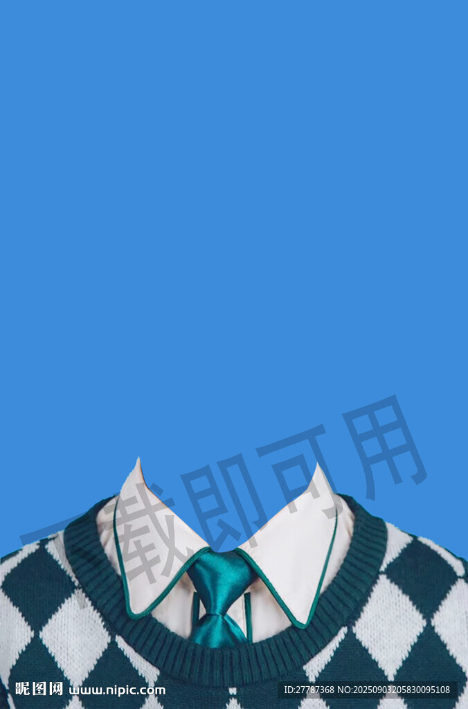 格子领带与衬衫领口特写