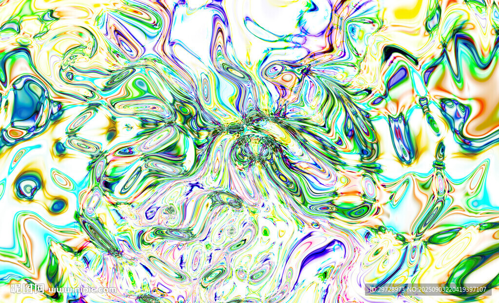 时尚清新抽象流体画