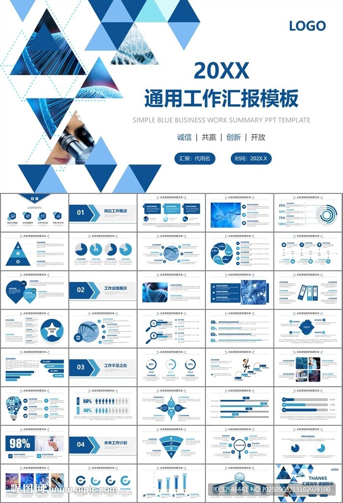 生物医疗科技DNA模板PPT
