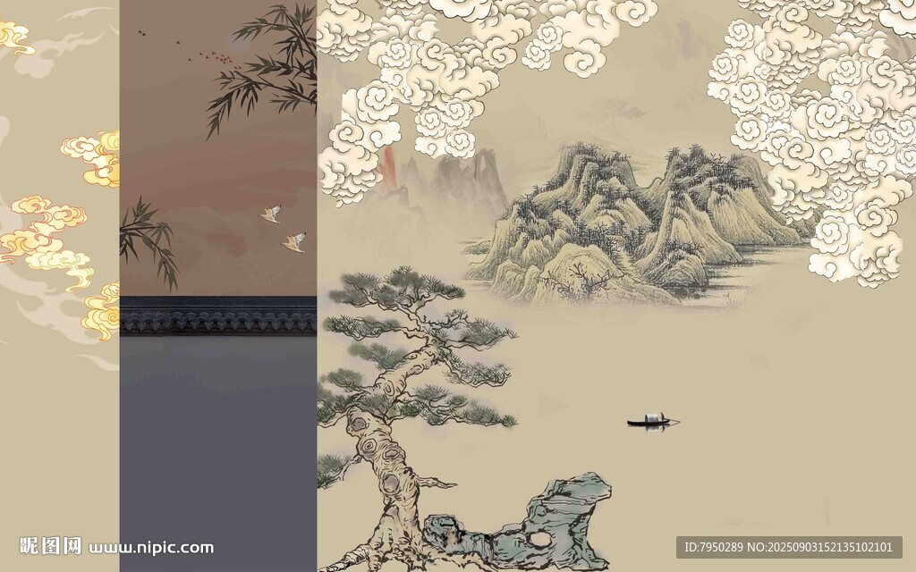 中式山水花鸟装饰画