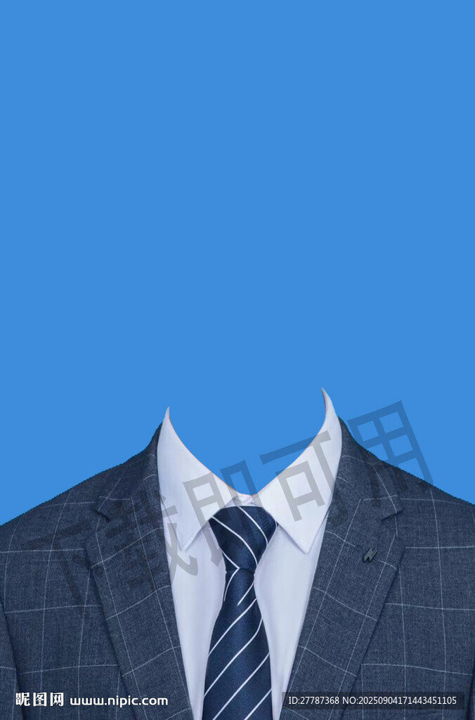 男士西装领带证件照模板