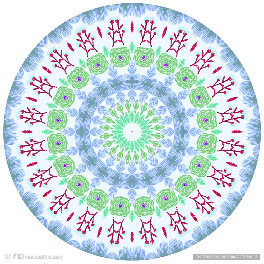圆形抽象印花图案
