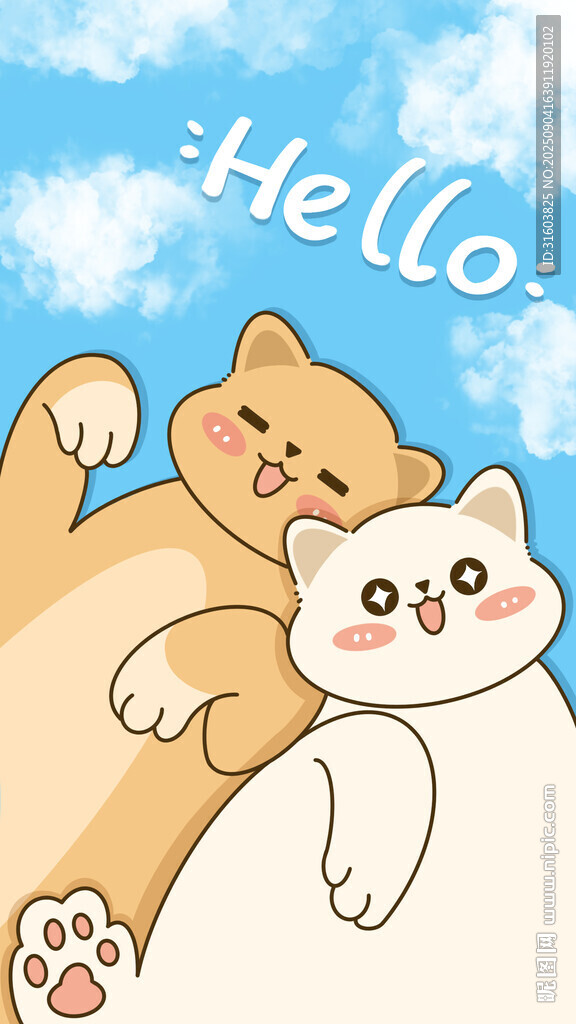 卡通可爱猫咪插画壁纸