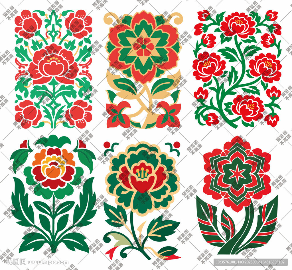 牡丹花矢量图