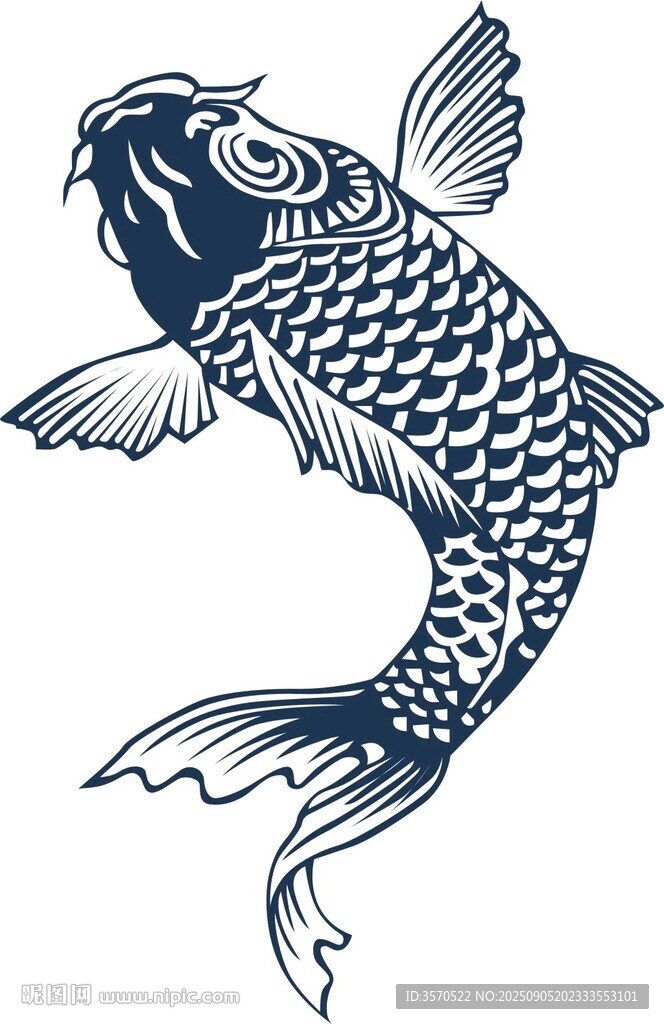 中式风格鲤鱼图案