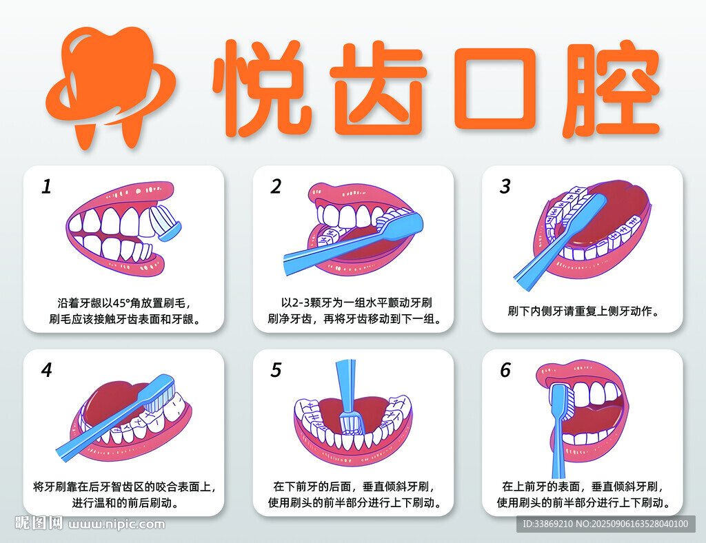 悦齿口腔牙齿护理步骤图