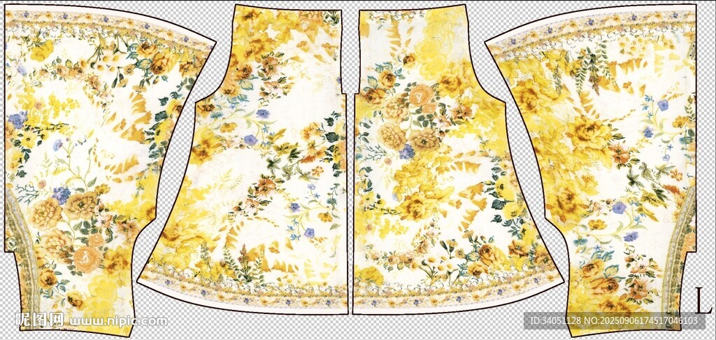 花卉图案复古风服装设计图