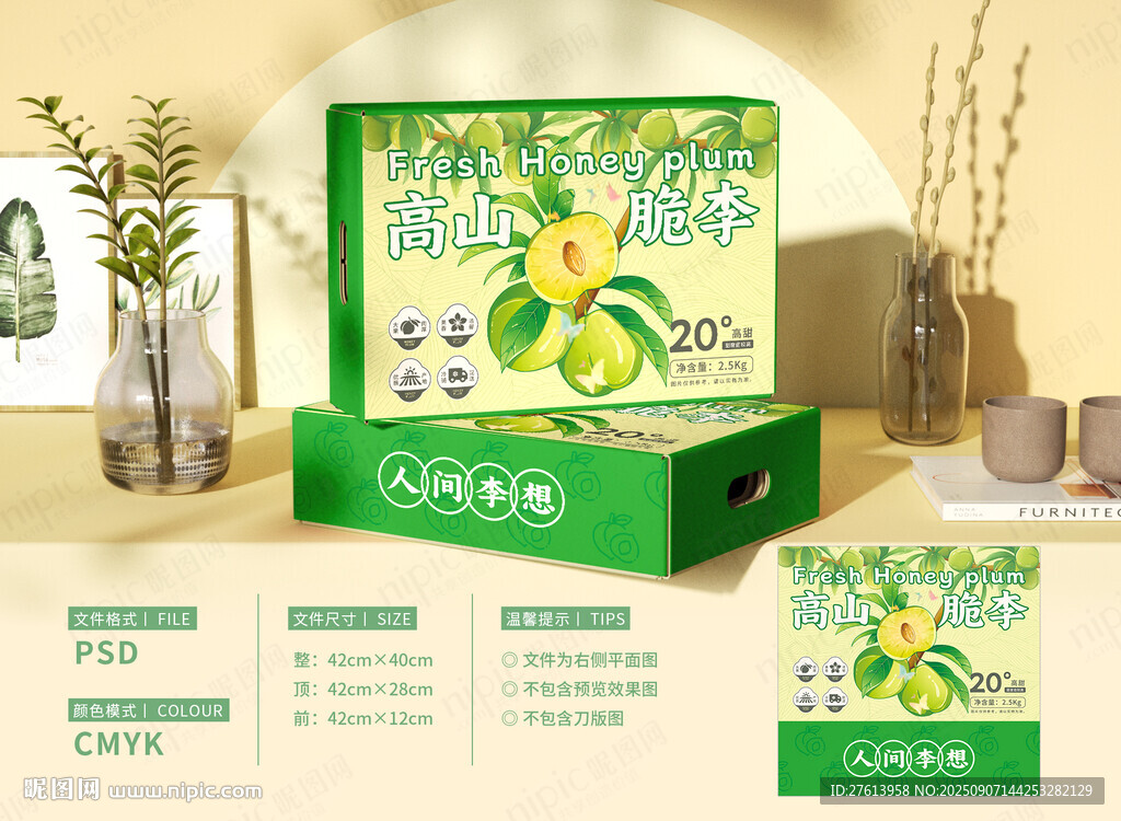 手绘李子包装