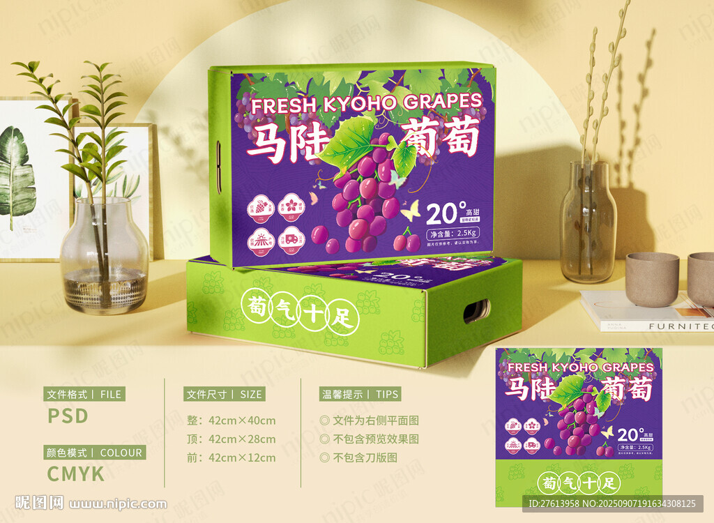 手绘葡萄包装