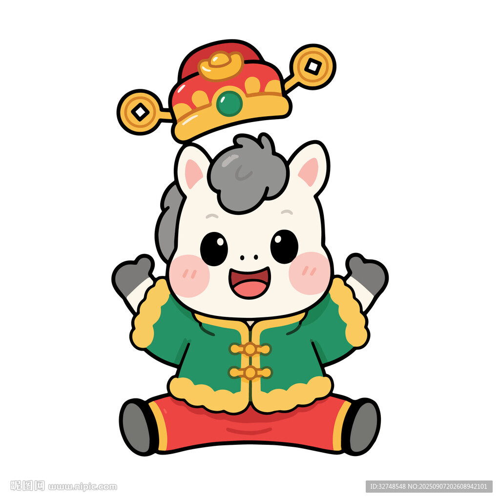 可爱卡通小马形象2026年马年