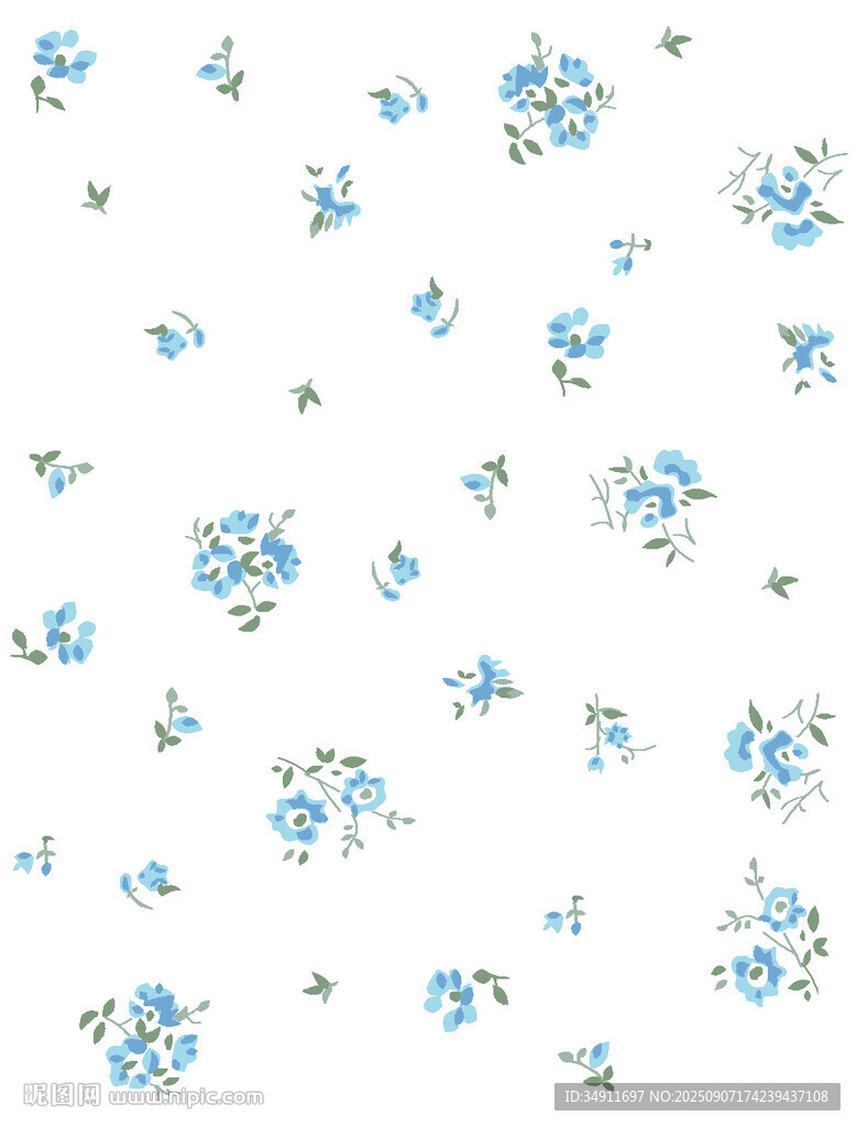 蓝白小花图案背景
