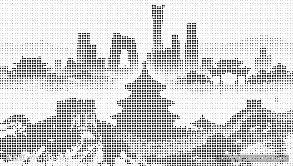 北京建筑抽象背景镂空图