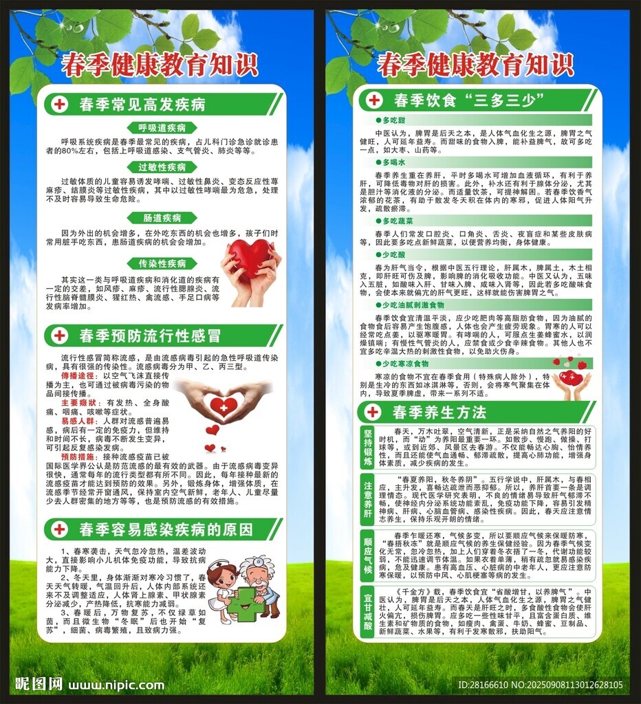 春季健康教育知识展架