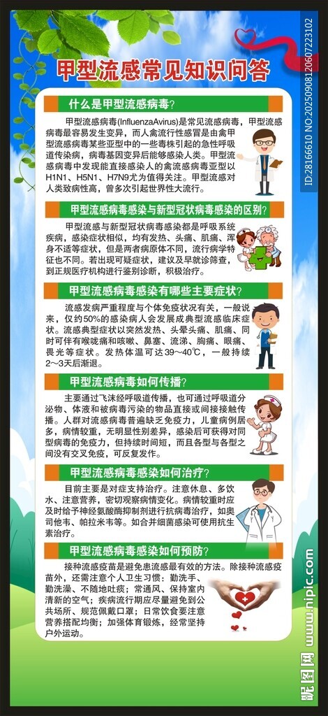 预防流感知识展架
