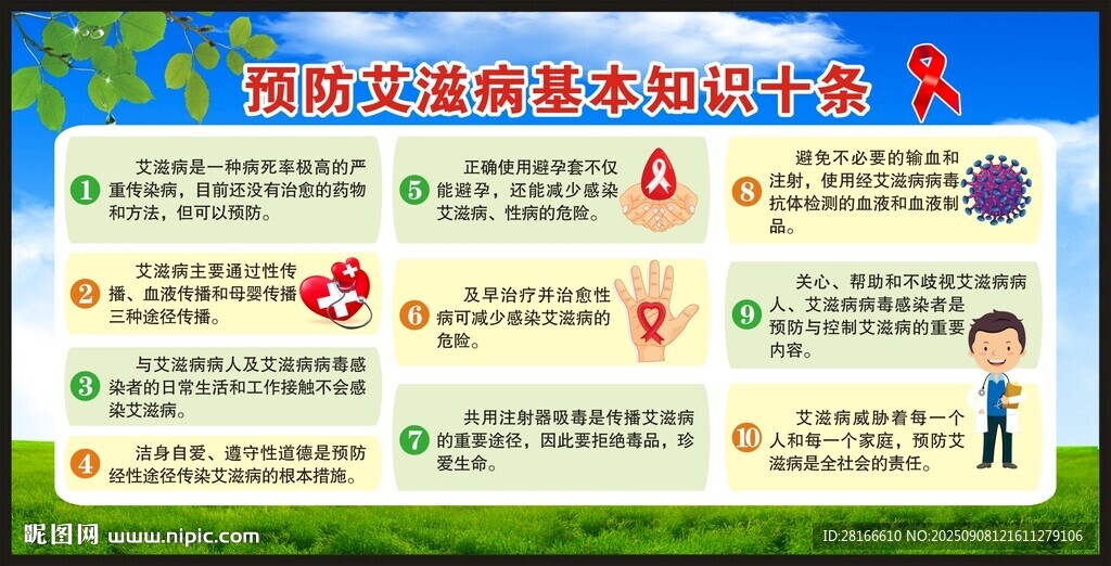 预防艾滋病知识宣传栏