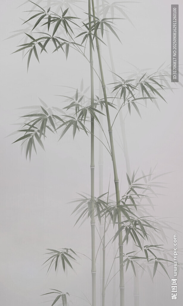 竖幅水墨竹子