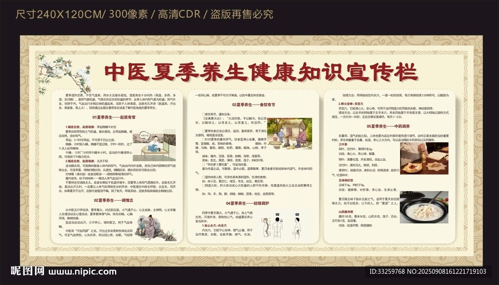 夏季中医养生健康知识宣传栏