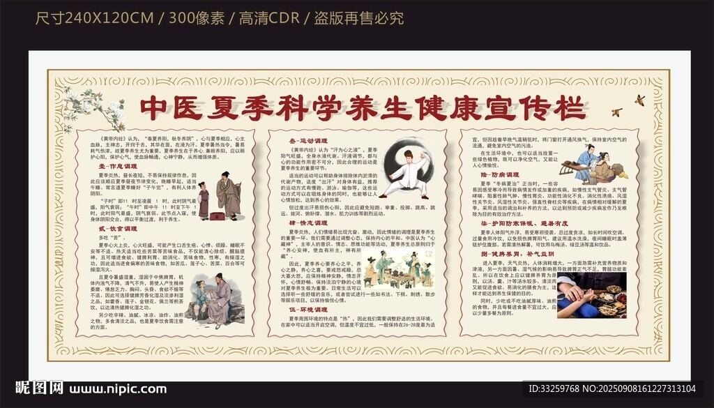 中医夏季科学养生宣传栏