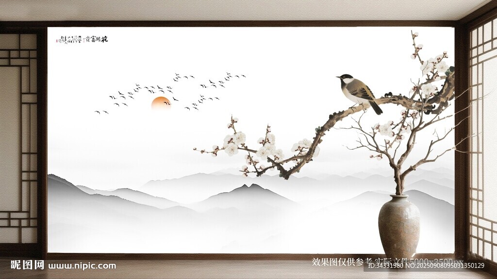 中式风格国画花鸟装饰画