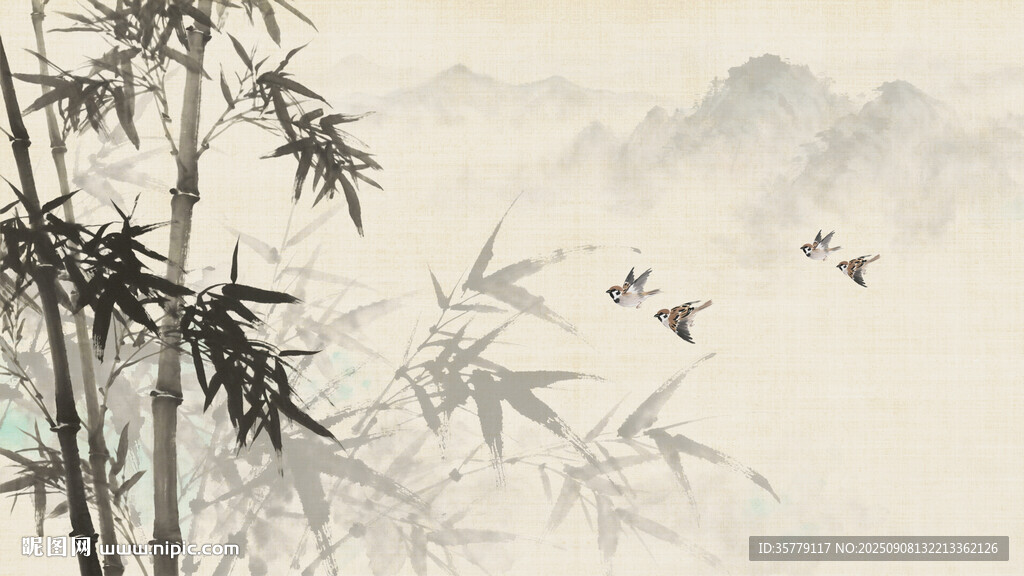 中国风水墨竹子
