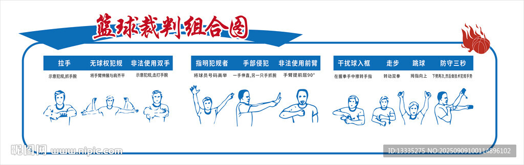 篮球裁判组合示意图