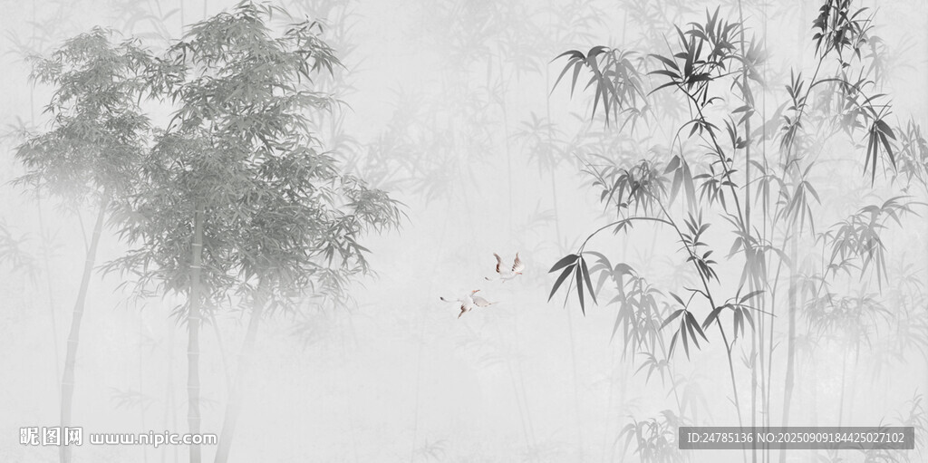 水墨竹林