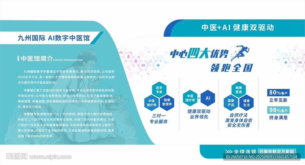 生物医疗医院企业简约文化墙