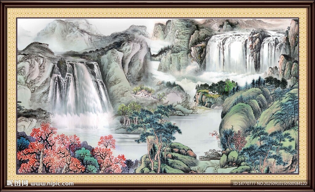 中式山水国画艺术作品
