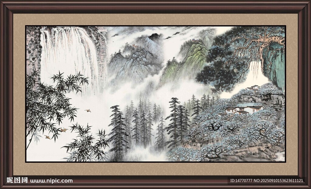 山水墨画风景图