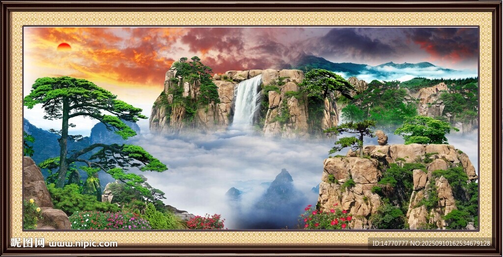 山水国画风景图
