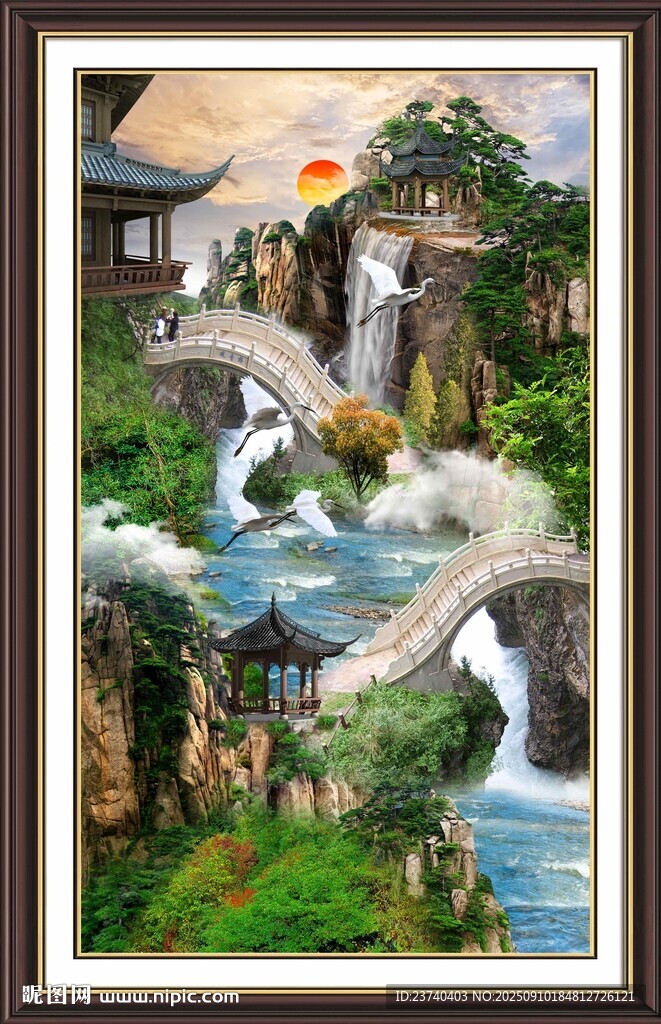 中式山水风景装饰画