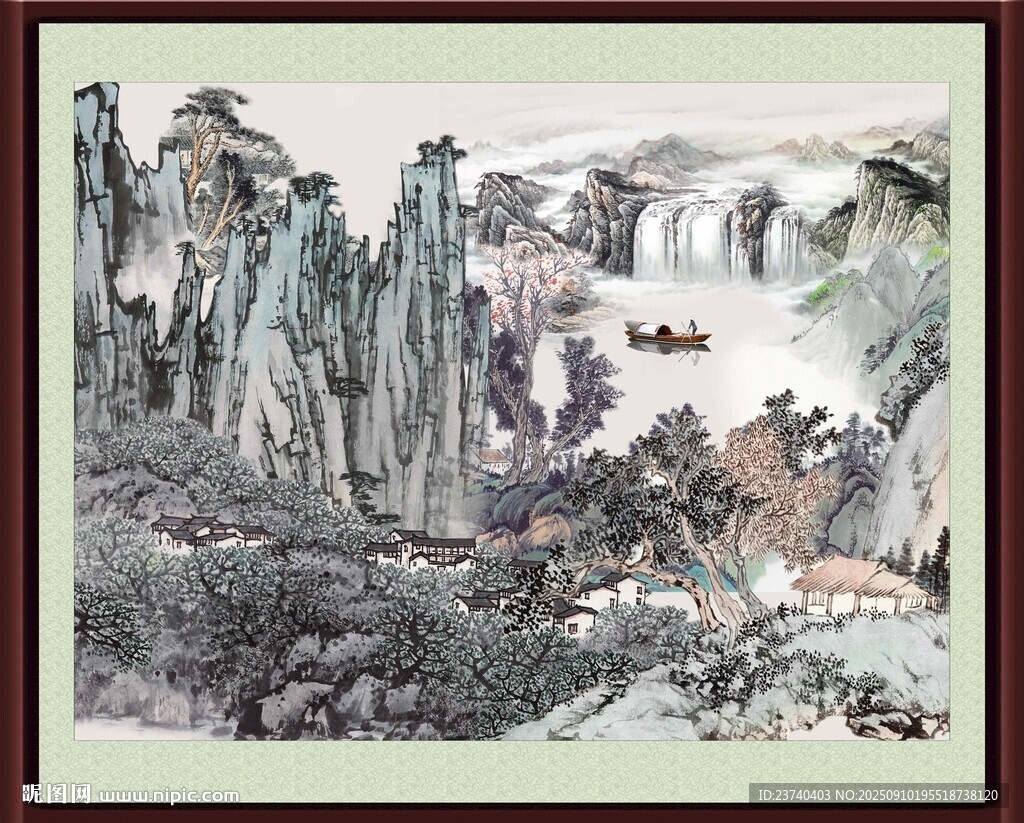水墨山水国画