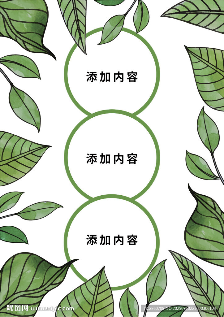 绿叶环绕的信息展示框