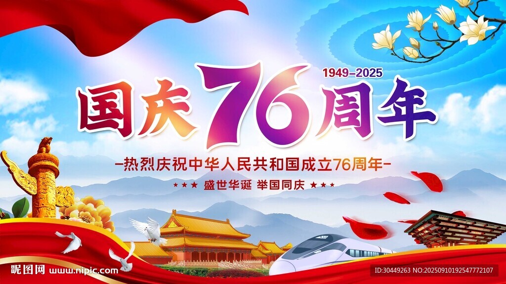 76周年国庆节海报