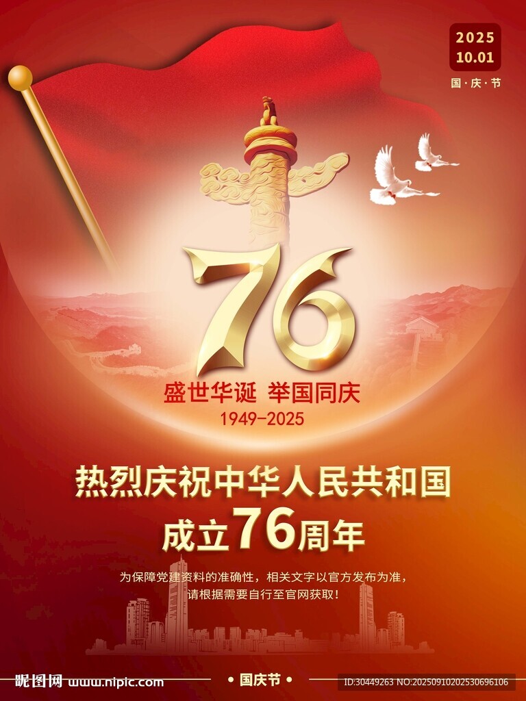76周年国庆节海报