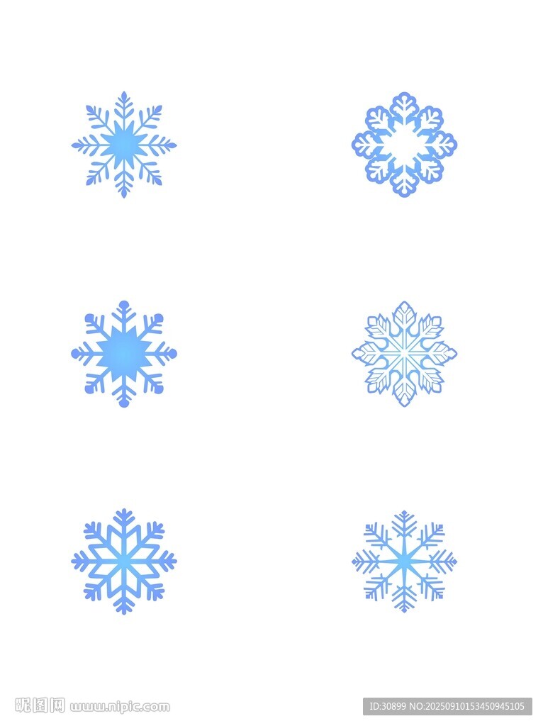 矢量冬天雪花免抠元素