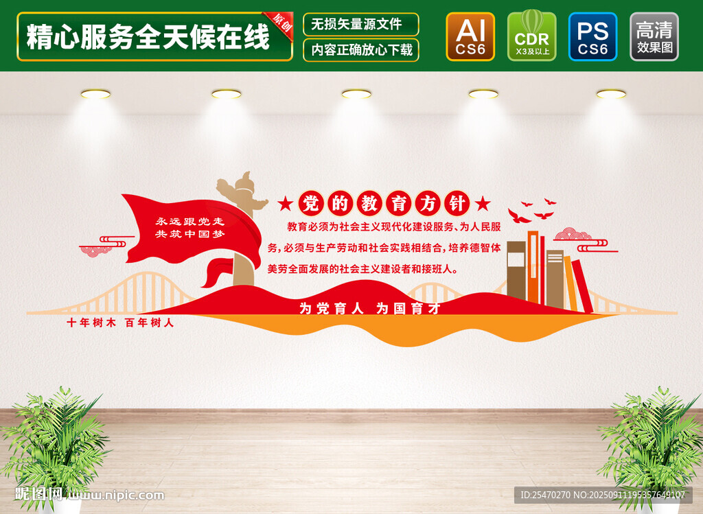 党的教育方针文化墙