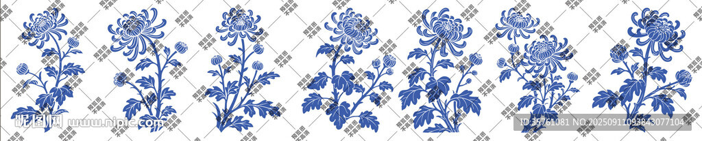 国画菊花矢量图