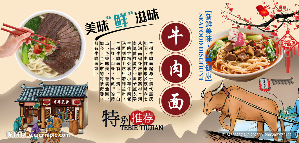 牛肉面背景墙