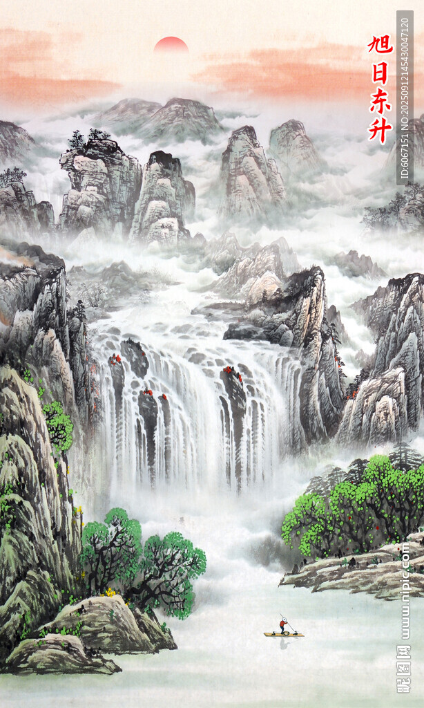 竖幅山水画