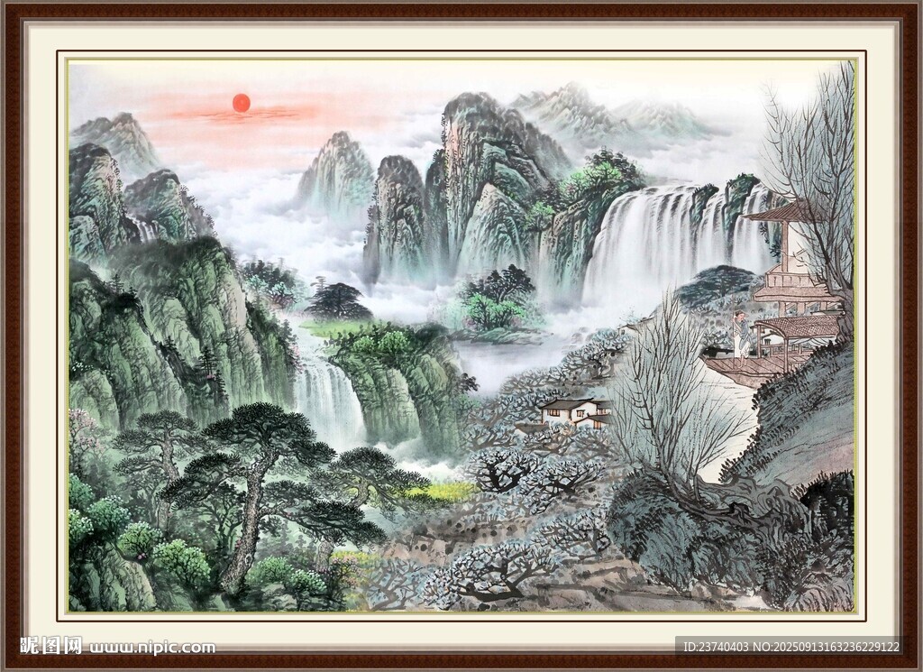 山水国画风景图